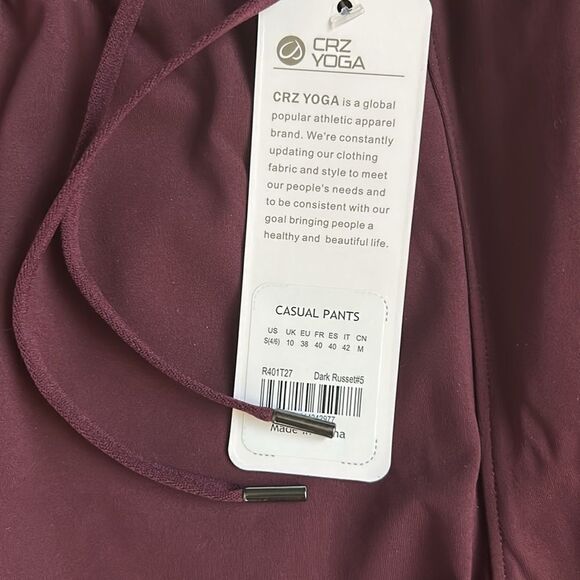 CRZ YOGA 4-Way Stretch Full Length Casual- Sweat pants / Trousers, Small, NWT - Picture 4 of 9